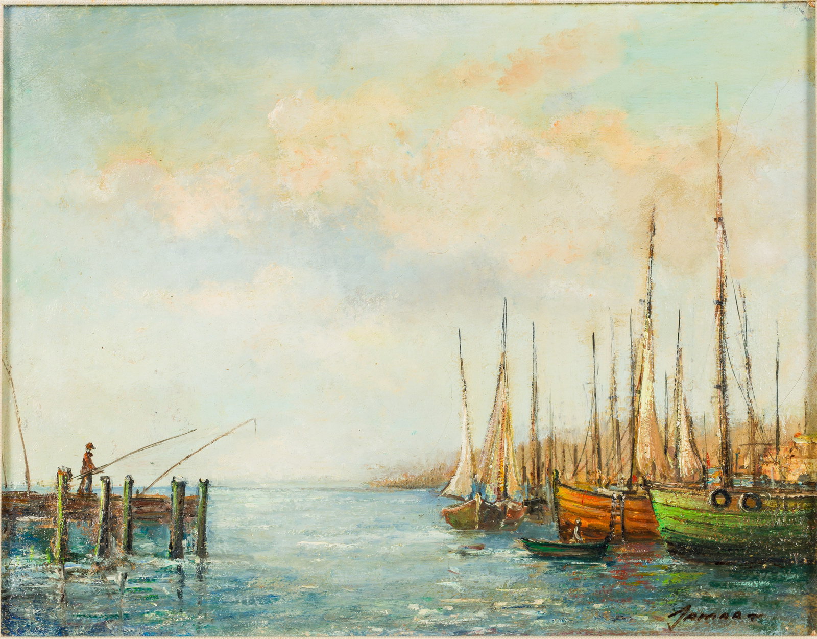 Michel Jamart (Belgian, 1922-2004) Harbor Scene, O/C (1 of 11)