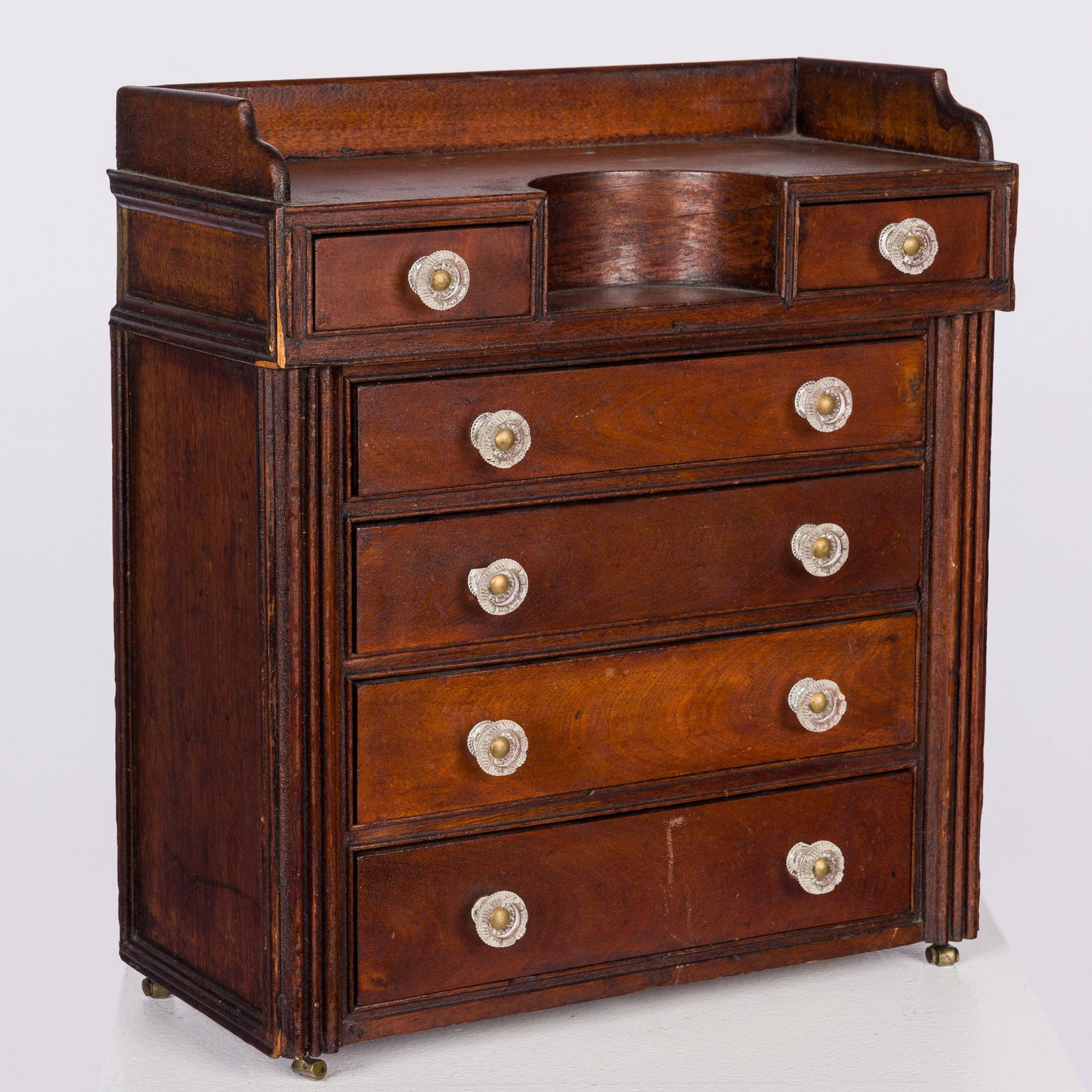 American Walnut Miniature Chest, 19th C (1 of 11)