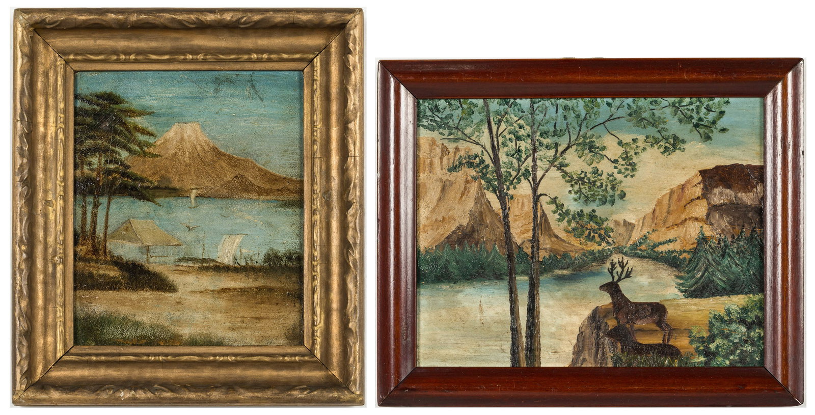 Two Small 19th C Landscape Paintings, Oil on Board (1 of 18)