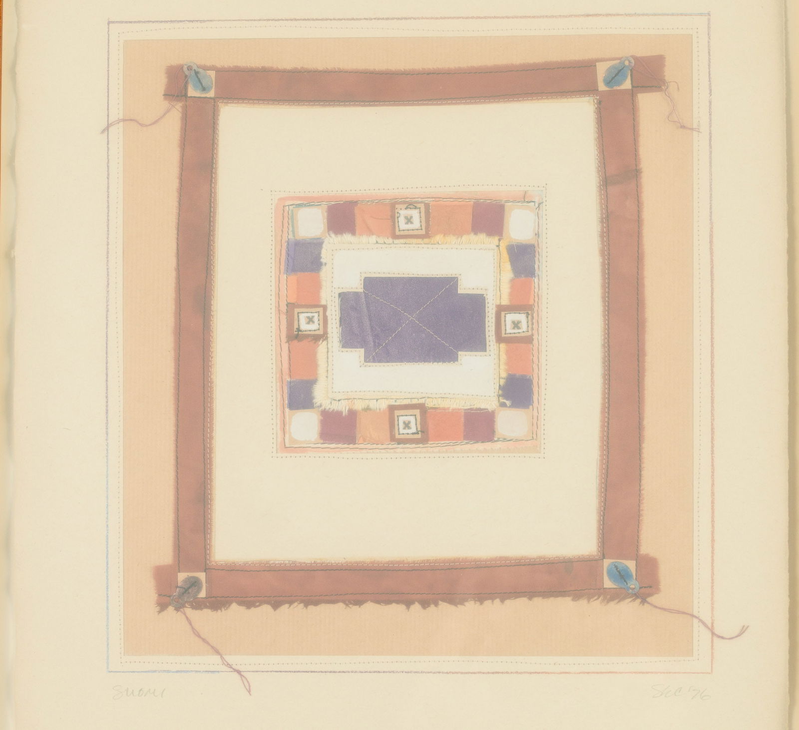 Stephanie Kirshen Cole, Suomi, Stitched Fabric/Paper (1 of 13)