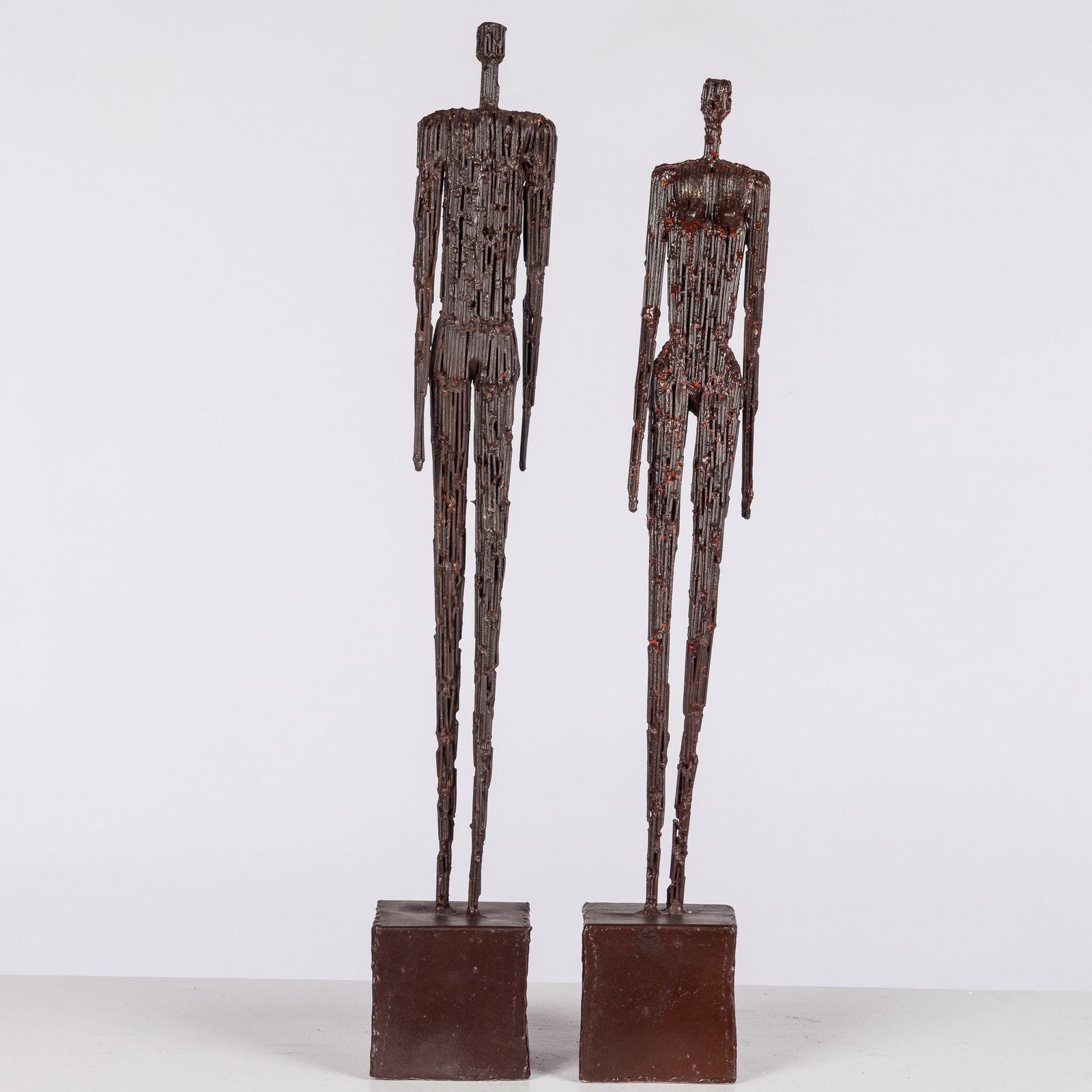 Two Standing Metal Figures, Unsigned (1 of 9)