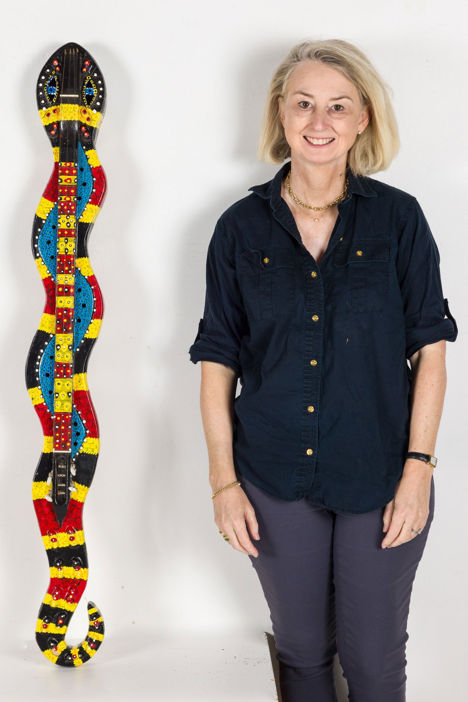 Peter Loose (GA), Painted Snake Dulcimer, c. 1995 (1 of 18)