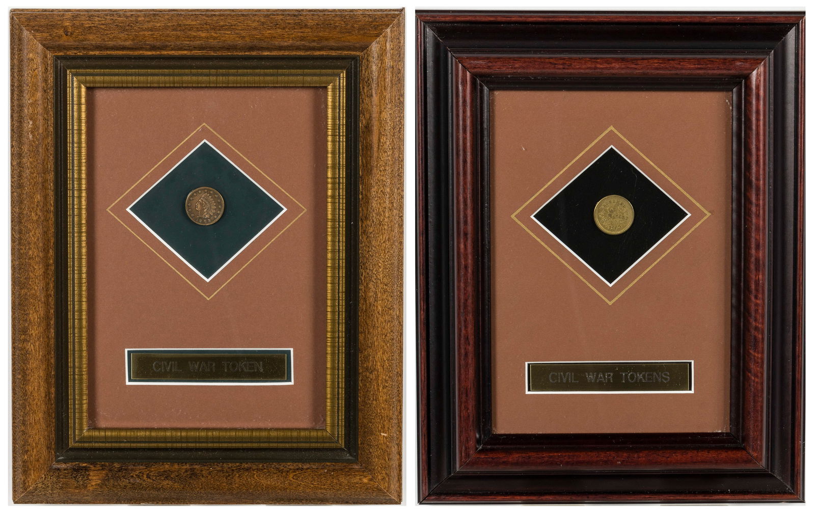 Two Framed Civil War Tokens, 1863 (1 of 11)