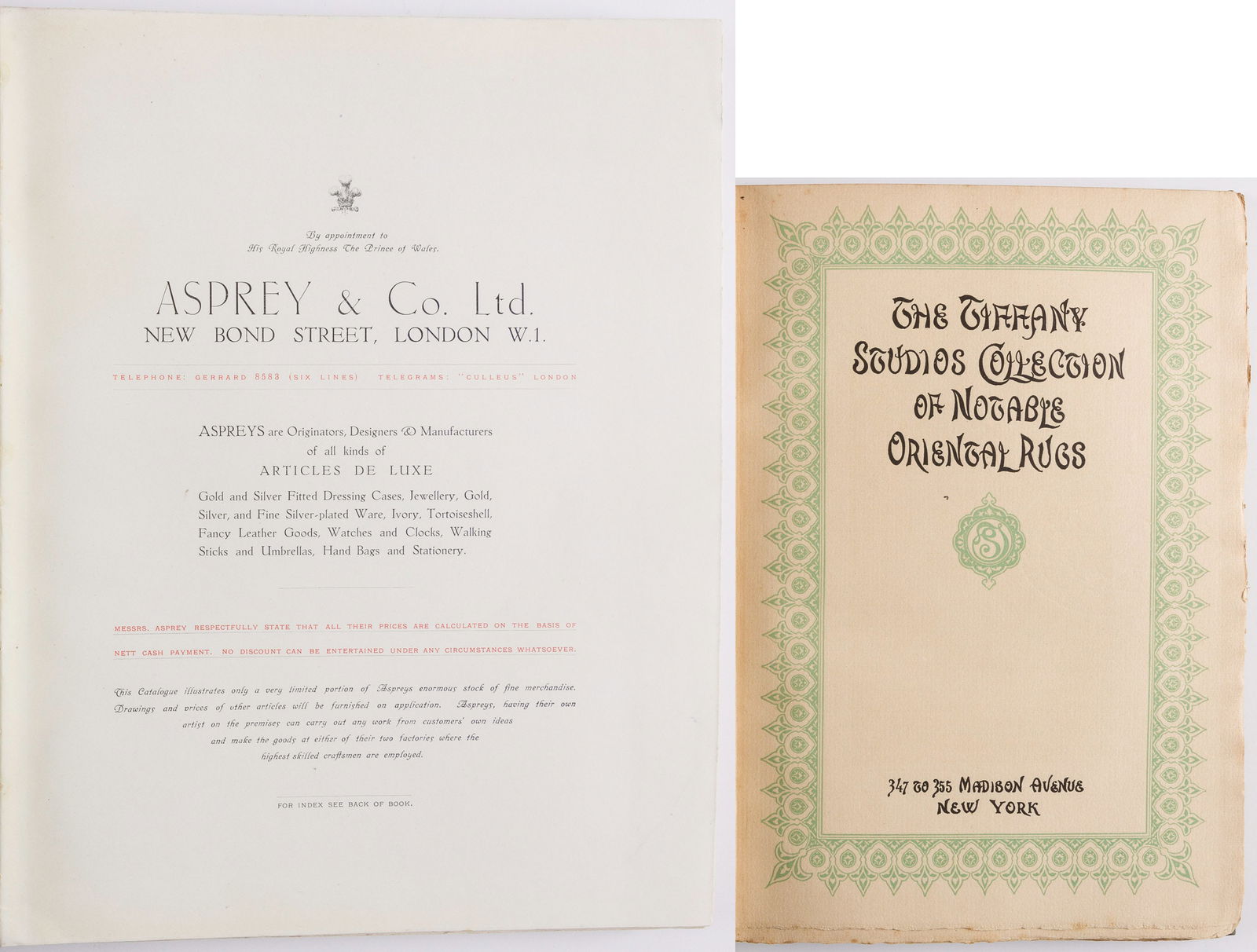 The Tiffany Studios Rugs & Aspreys London Catalogues (1 of 20)
