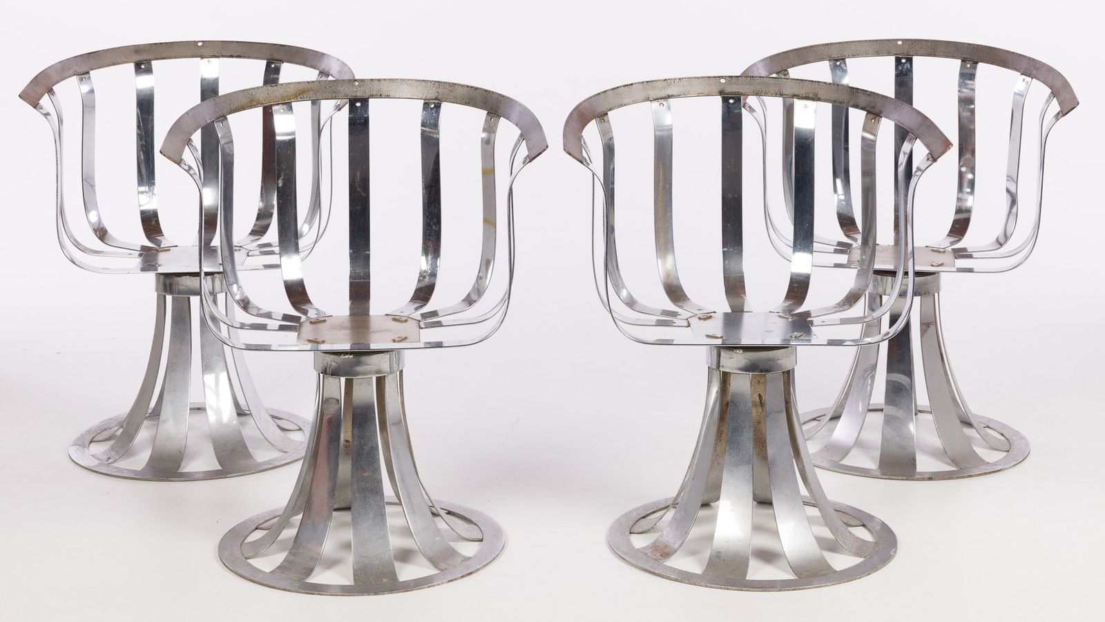 4 Mid Century Chrome Chairs, Attrib to Russell Woodard, c. 1970 (1 of 14)