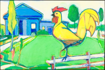 Christian Cesari (French, b. 1956), Rooster, Acrylic on Canvas
