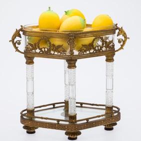 French Crystal and Gilt Bronze Centerpiece, Probably Baccarat