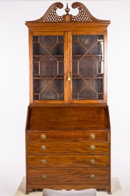Federal Inlaid Mahogany Secretary Bookcase, Early 19th Century