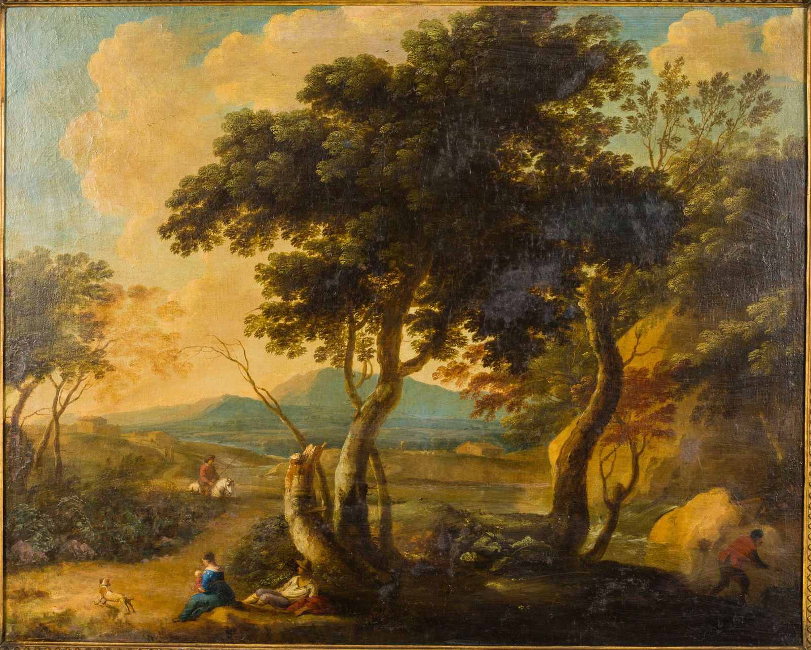 Attrib Andrea Locatelli (1660-1744) Landscape with Figures, O/C (1 of 18)