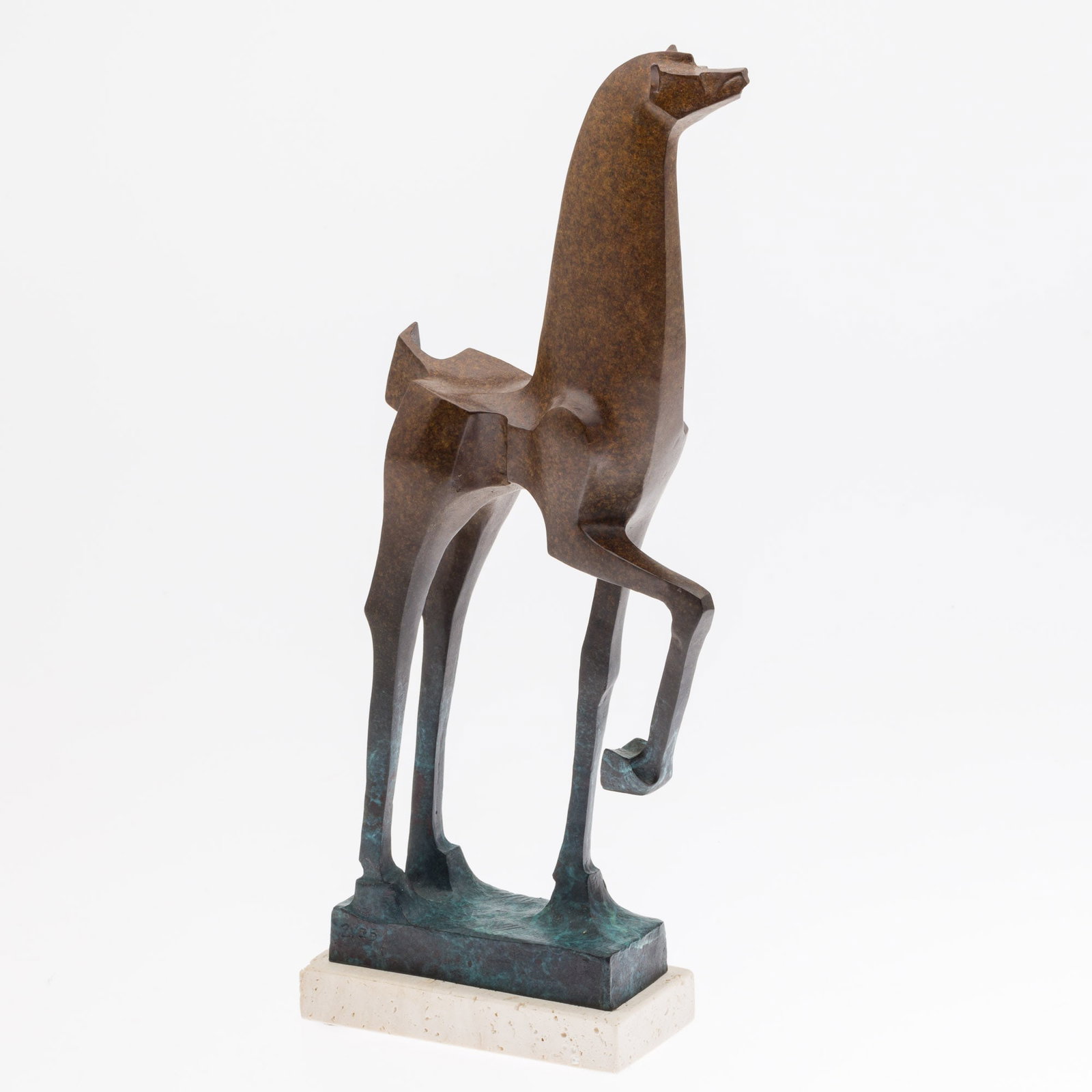 Wayne Salge (CO, 20th C), Cimmaron, Bronze: Property of a Hilton Head Island, SC Estate Description: Wayne Salge (CO, 20th C), Cimmaron, Bronze, signed and numbered 2/25 on bottom edge of bronze, on a rectangular white stone base. Provenanc