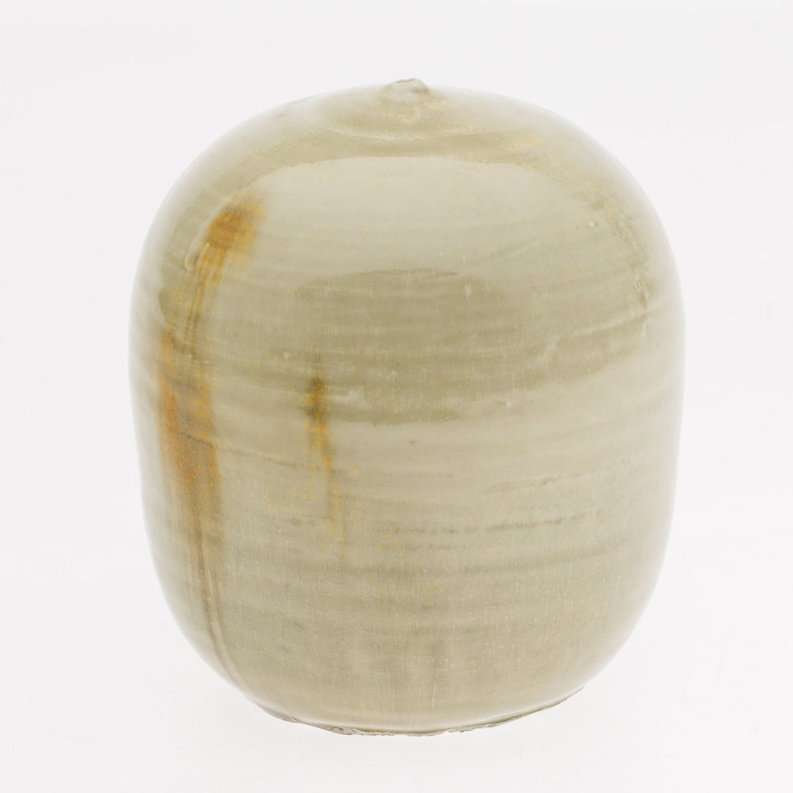 Toshiko Takaezu (America/Japan, 1922-2011), Cream Glazed Rattle: Property of Private Collection, SC Description: Toshiko Takaezu (America/Japan, 1922-2011), Cream Glazed Rattle, signed underneath with artists monogram initials 'TT' and 'S', a creamy celadon gla