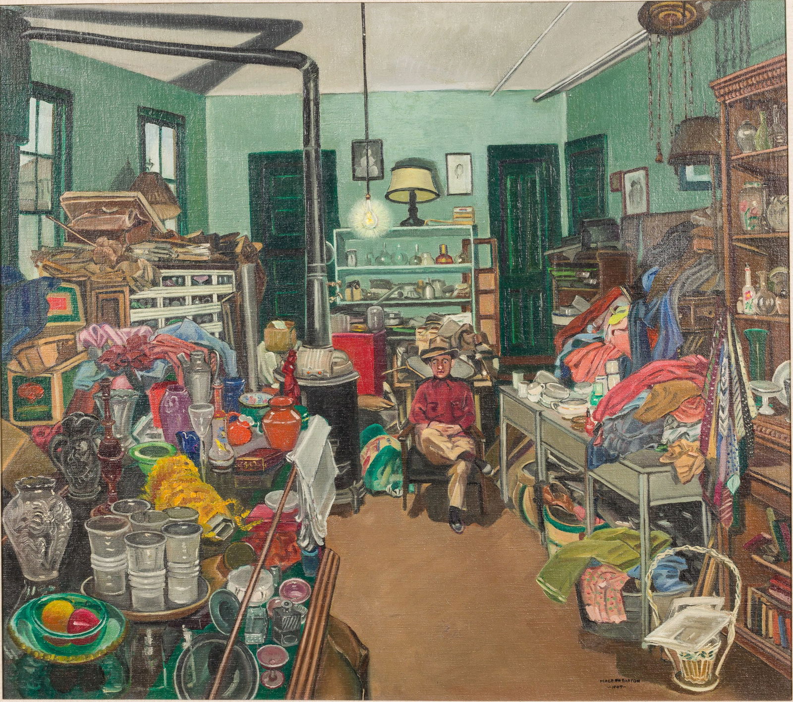 Macena Barton (IL/MI, 1901-1986), Junk Shop, O/C, 1949 (1 of 13)
