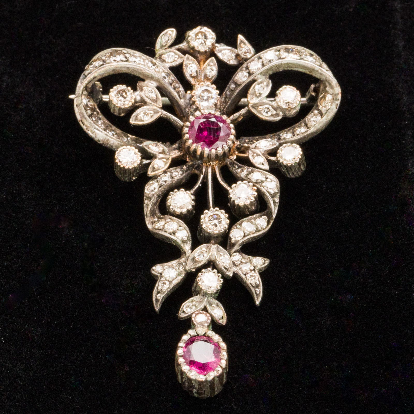 Diamond and Ruby Victorian Pin/Pendant (1 of 3)