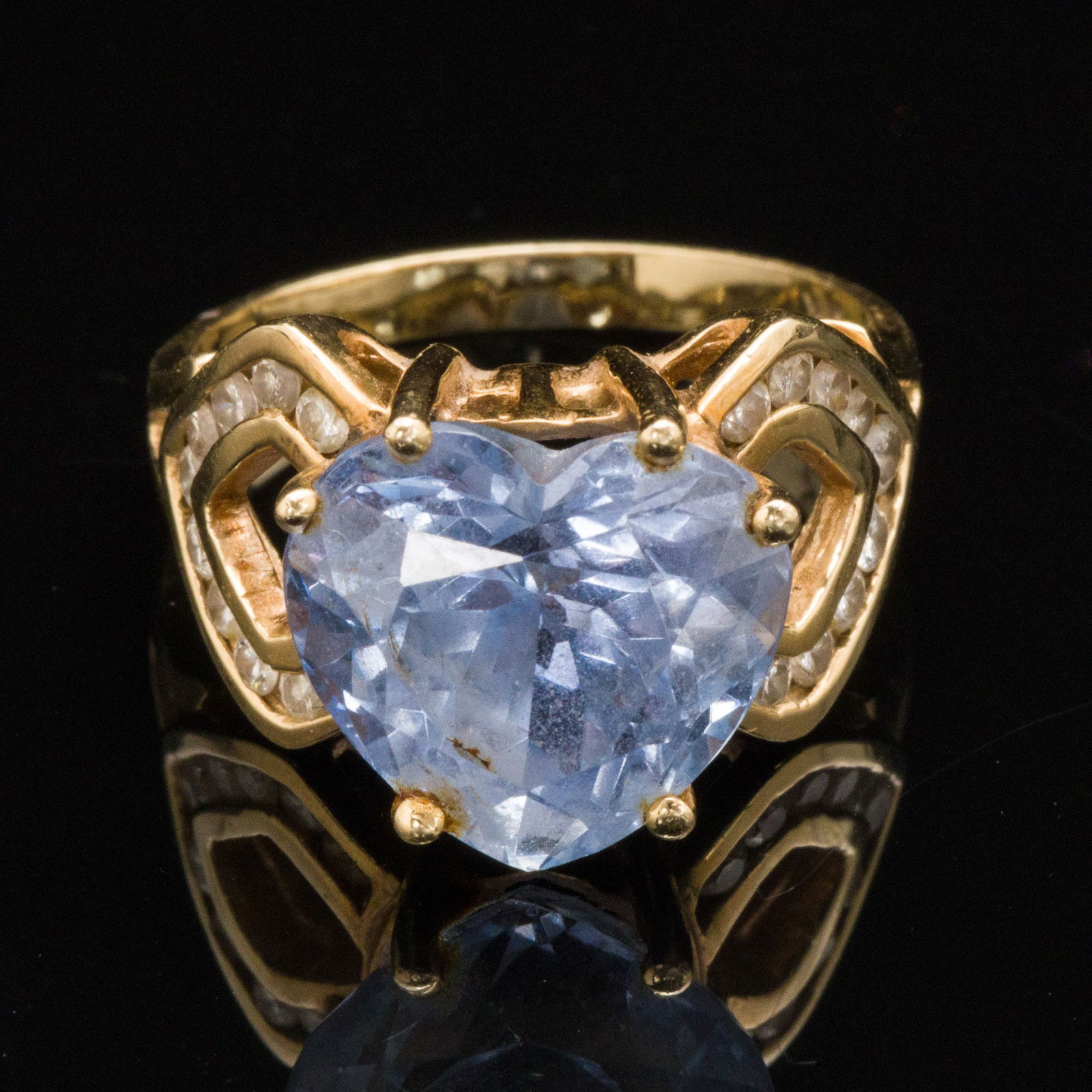 Light Blue Sapphire, 14K Gold and Diamond Ring (1 of 8)