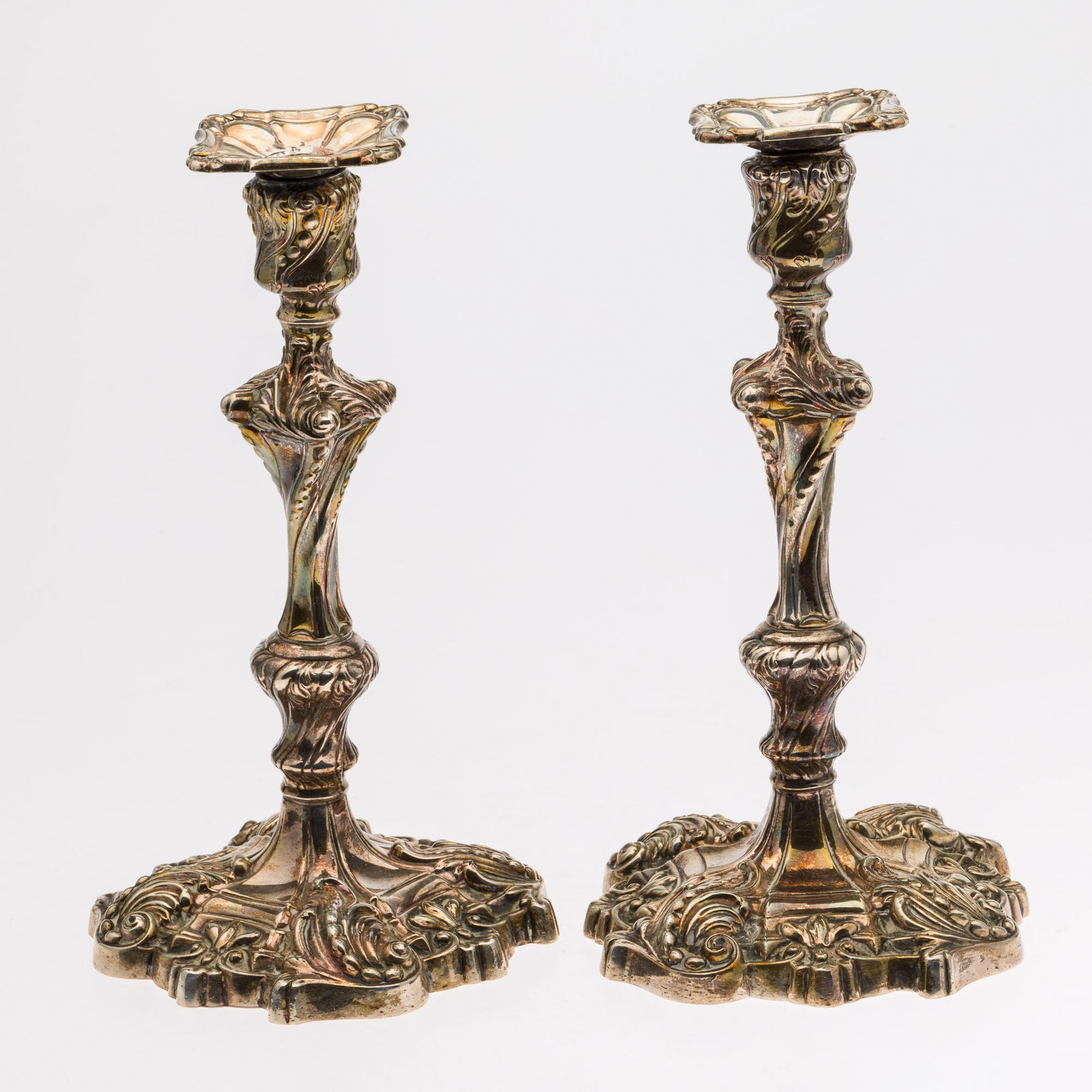 Pair of Howard & Co. Sterling Silver Repousse Candlesticks (1 of 16)