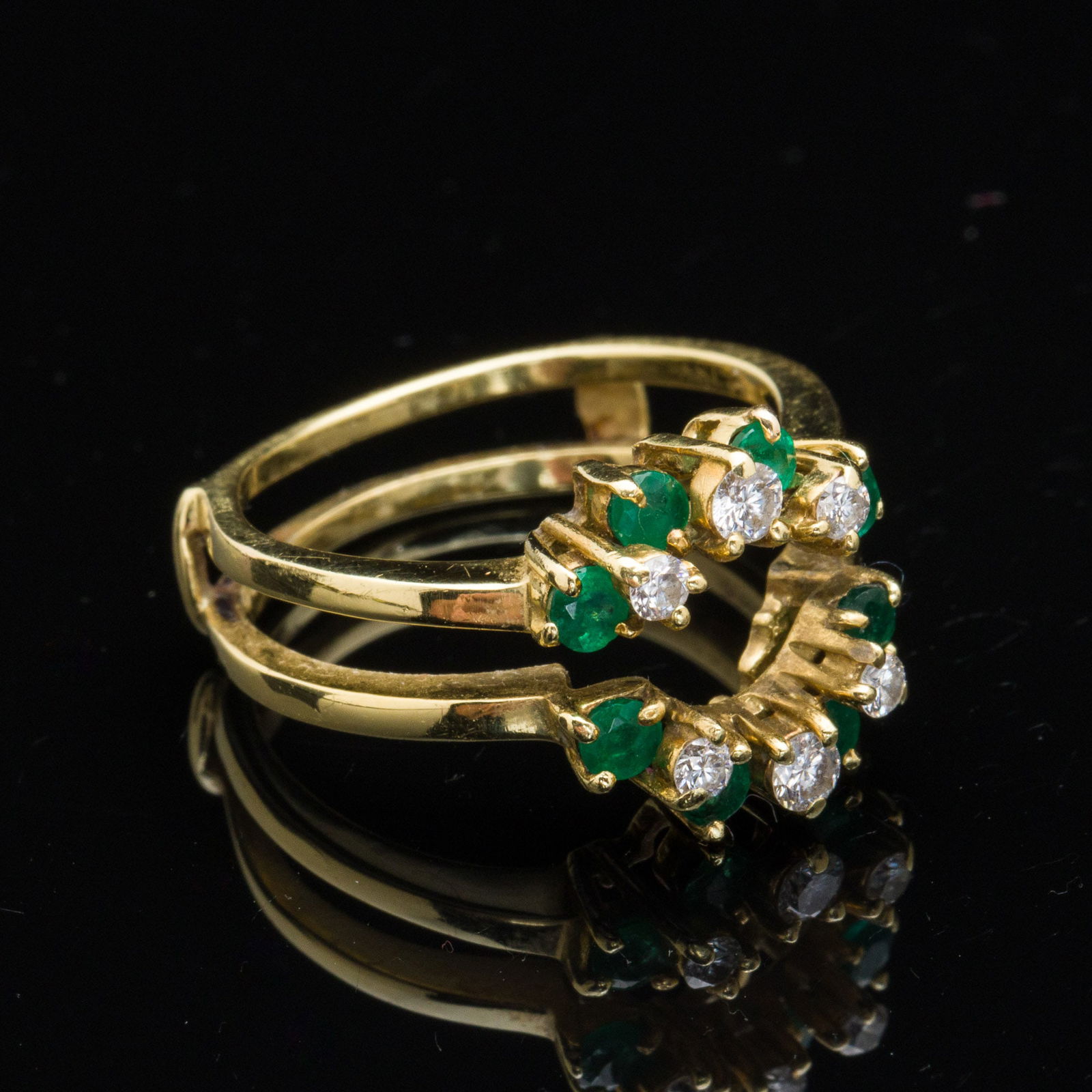 18K Gold, Diamond and Emerald Ring Jacket (1 of 7)