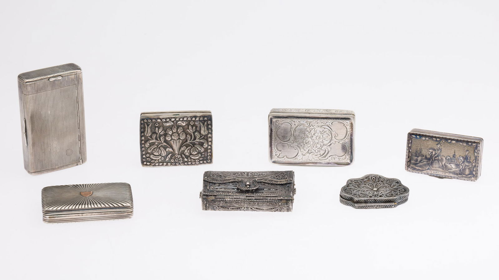 2 Russian Sterling Silver Boxes and 5 Others (1 of 16)