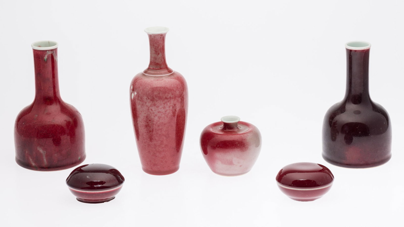 6 Pieces of Chinese Red Glazed Porcelain Articles (1 of 16)