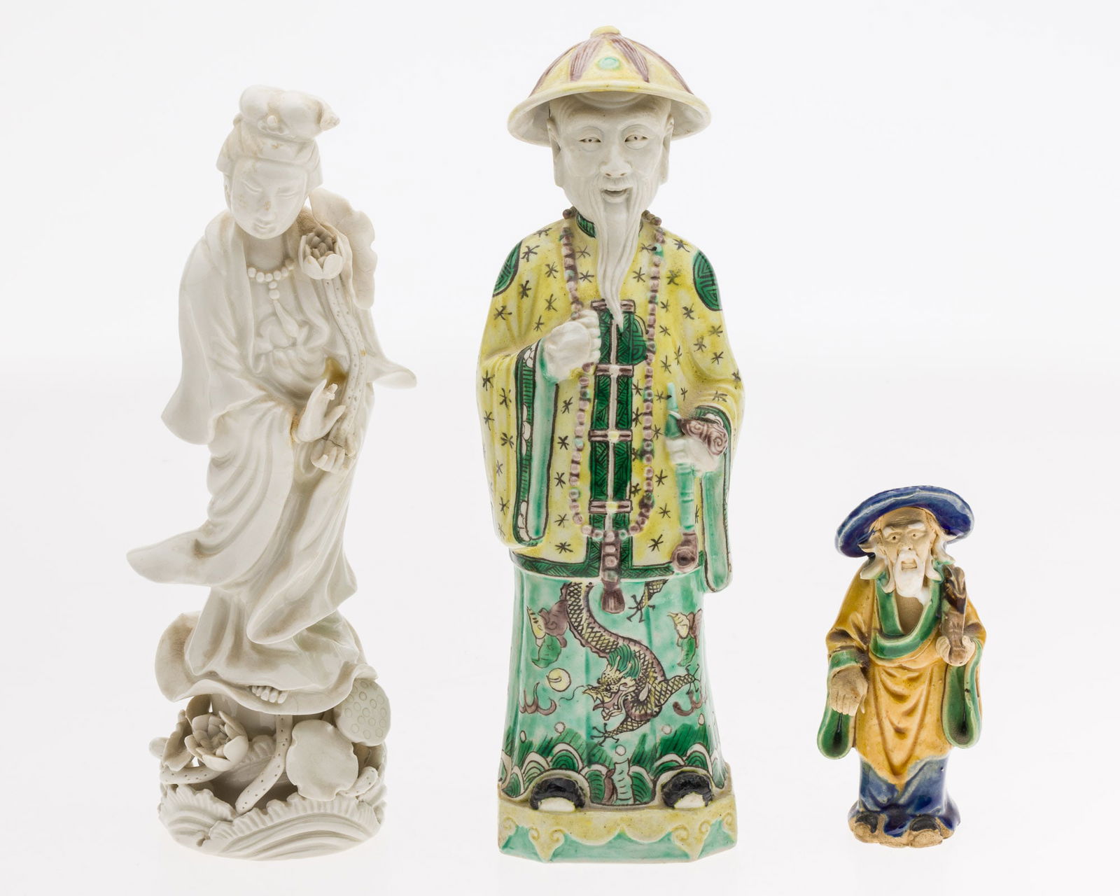 Three Chinese Ceramic and Porcelain Figures (1 of 10)