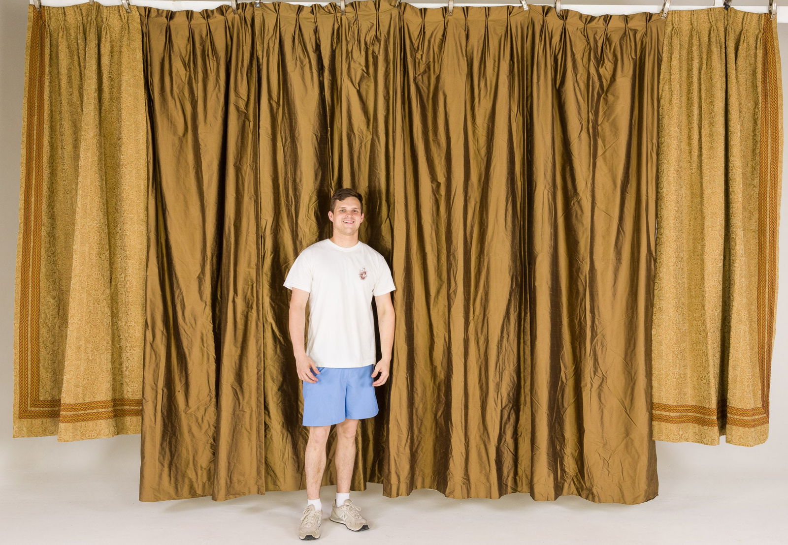 Group of Silk?Mocha Tone Curtain Exchange Drapery Panels (1 of 8)