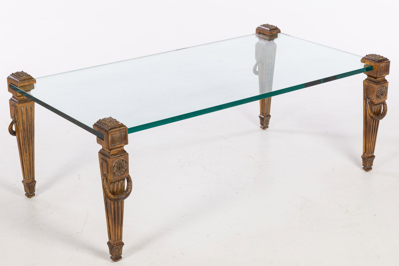 French Style Glass Coffee Table (1 of 5)