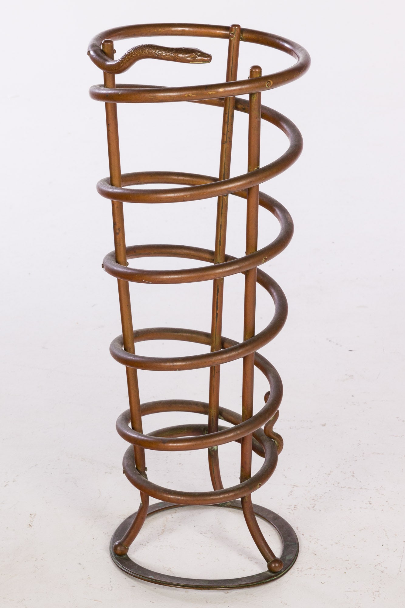 Snake-Form Copper Umbrella Stand (1 of 8)