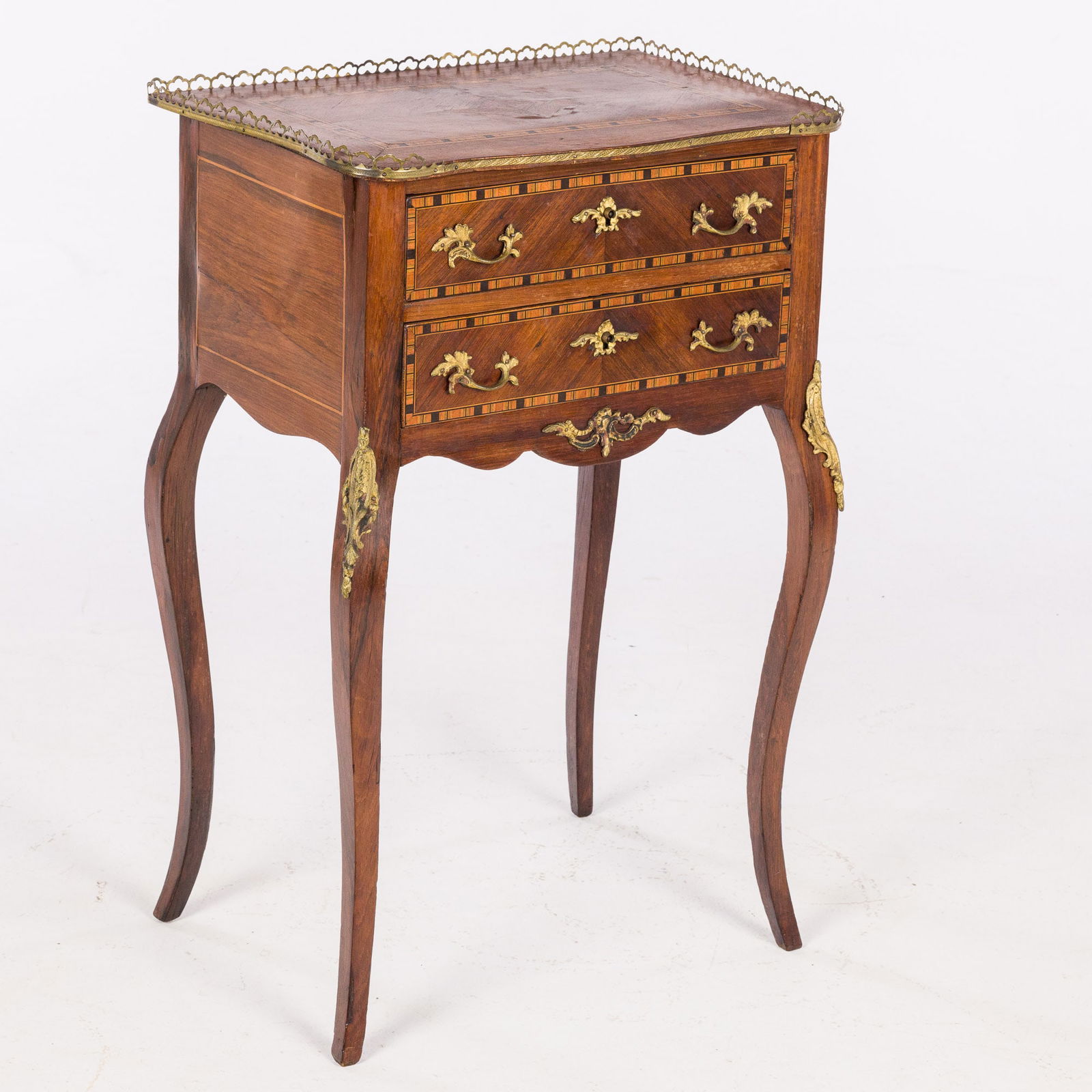 Louis XV Style Two Drawer Kingwood Side Table (1 of 14)