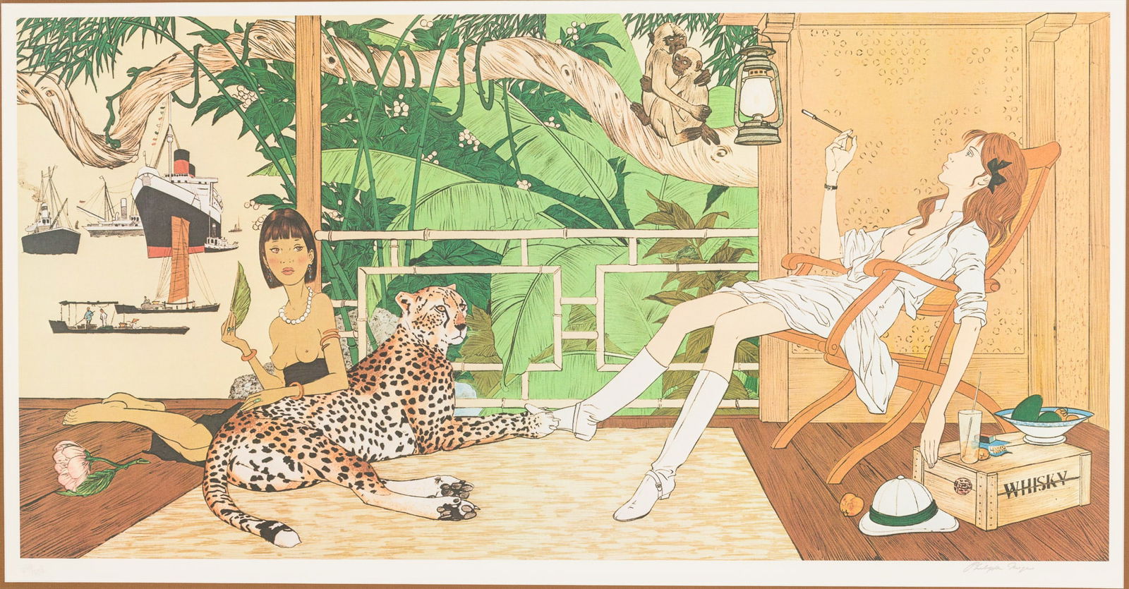 Philippe Noyer (1917-1985), Two Women & Leopard, Offset Litho (1 of 13)