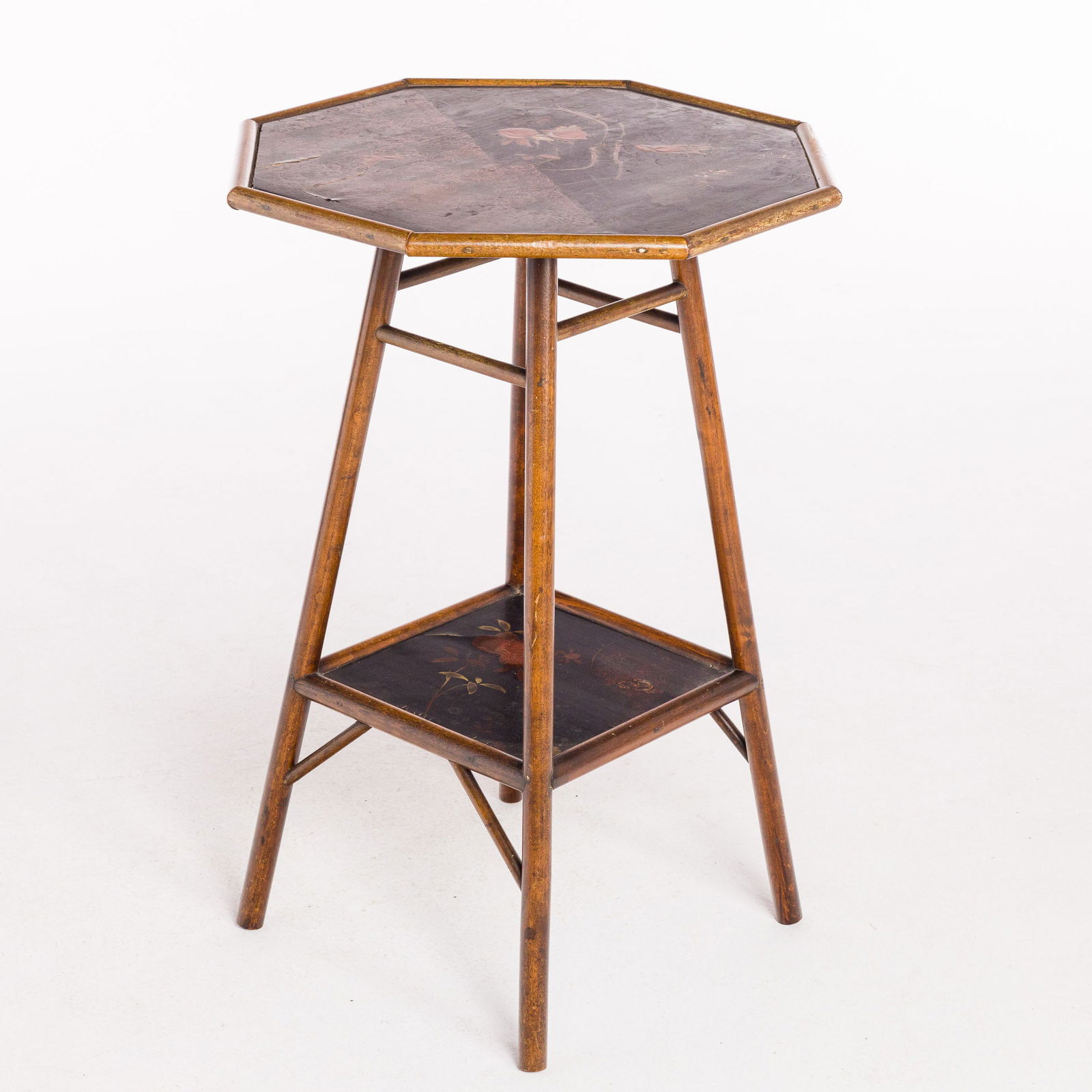Victorian Bamboo and Lacquer Octagonal Table, 19th C (1 of 8)