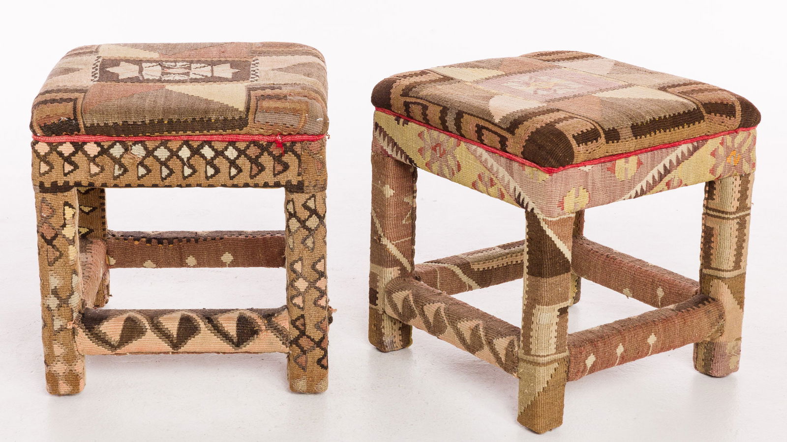 Two Kilim Upholstered Stools (1 of 9)