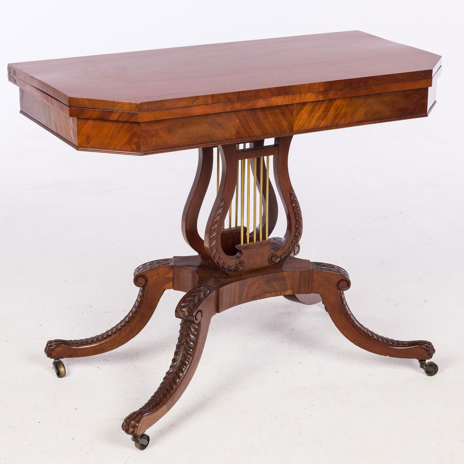 Classical Lyre Card Table, Attrib to Duncan Phyfe (1 of 20)