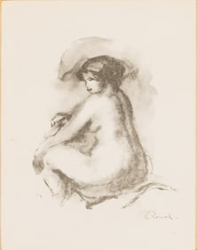 Pierre Renoir (1841-1919) Etude de Femme Nue Assise, Lithograph