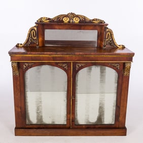 Regency Rosewood Mirrored Side Cabinet, 19th C