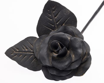 Unmarked, Wrought Iron Camellia Possibly Ivan Bailey