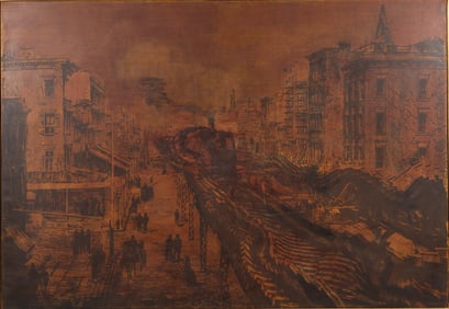 Pol Bury (Belgium/France, 1922-2005), Third Avenue El, NYC, O/C