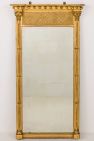 Federal Cluster Column Giltwood Mirror, Early 19th C