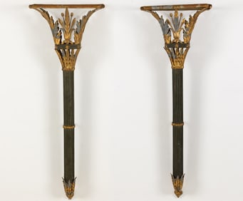 Pair of Large Palladio Italian Tole Wall Brackets