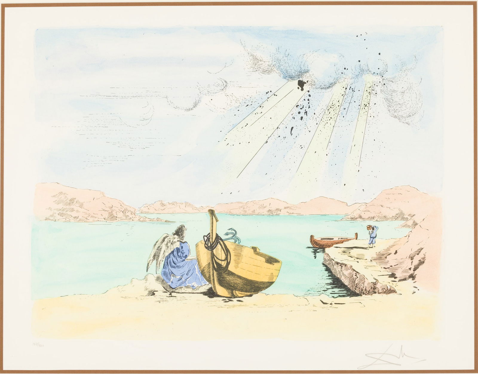 After Dali (Spain, 1904-1989), Angel of Port Lligat, Etching (1 of 10)