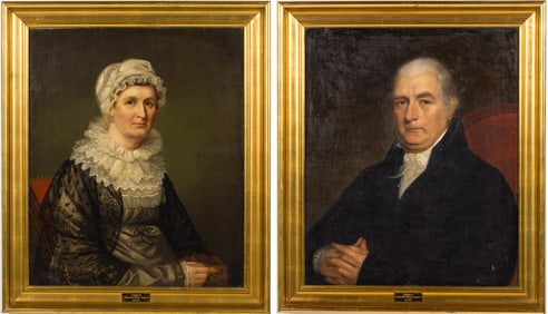 Unsigned, Pair of Portraits, Oil on Canvas