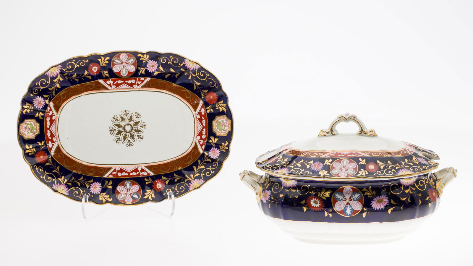 English Ironstone Tureen and Underplate, 19th C (1 of 11)