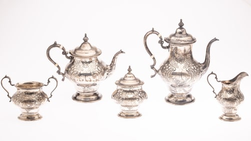 Gorham Sterling Silver 5 Piece Tea & Coffee Service