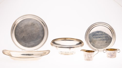 5 Sterling Silver Table Articles, Including Cartier