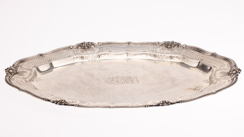 Black Starr Frost Sterling Chippendale Pattern Tray