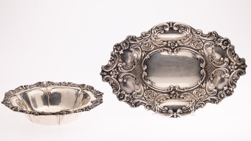 Two Sterling Silver Repousse Serving Articles