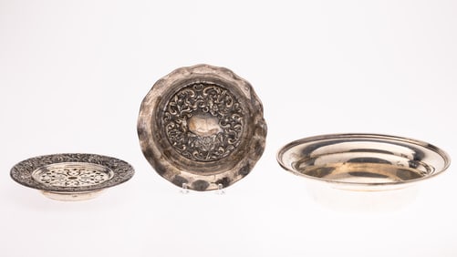 Sterling Bowl, Repousse Bowl and S. Kirk Butter Dish