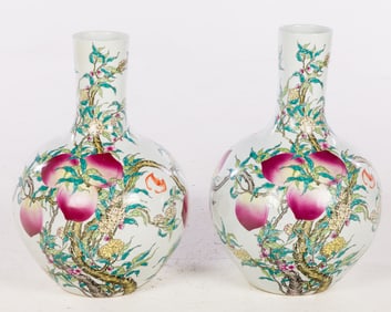 Pair of Large Chinese Famille Rose Vases