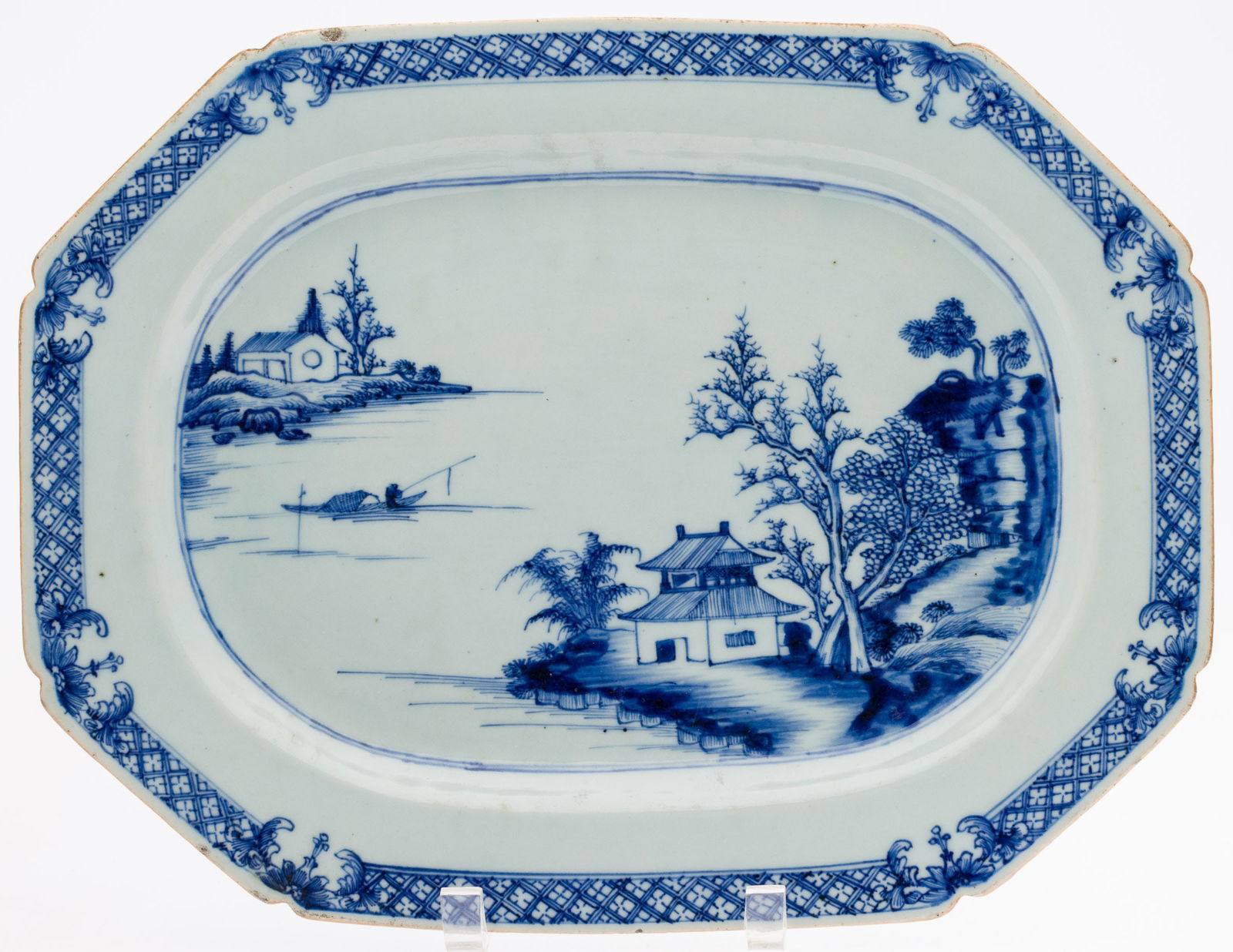 Chinese Export Blue and White Platter, 18th C (1 of 6)