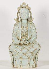 Chinese Celadon Seated Guanyin