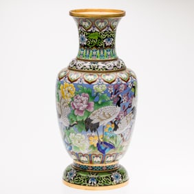 Large Asian Cloisonne Vase