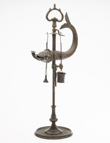 Asian Bronze Oil Lamp